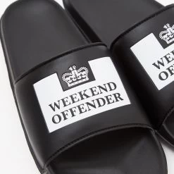Weekend Offender La Piscine Sliders Black -Fashion sportswear AC039 LA PISCINE BLACK DETAIL 1