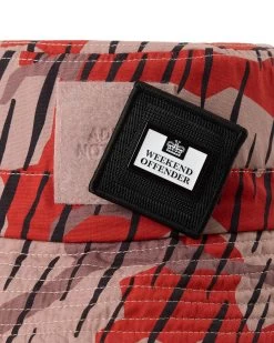 Weekend Offender Choroni Bucket Hat Blaze Red Rain Camo -Fashion sportswear ACSS2406 CHORONI BLAZE RAIN CAMO 3145