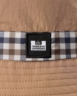 Weekend Offender Queensland Bucket Hat Cognac Brown / Mid House Check -Fashion sportswear ACSS2411 QUEENSLAND COGNAC 3121
