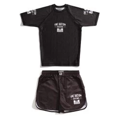 Weekend Offender One Nation Rashguard And Shorts Set Black