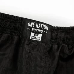 Weekend Offender One Nation Rashguard And Shorts Set Black -Fashion sportswear Black SS22 ONE NATION SHORT DETAIL 1