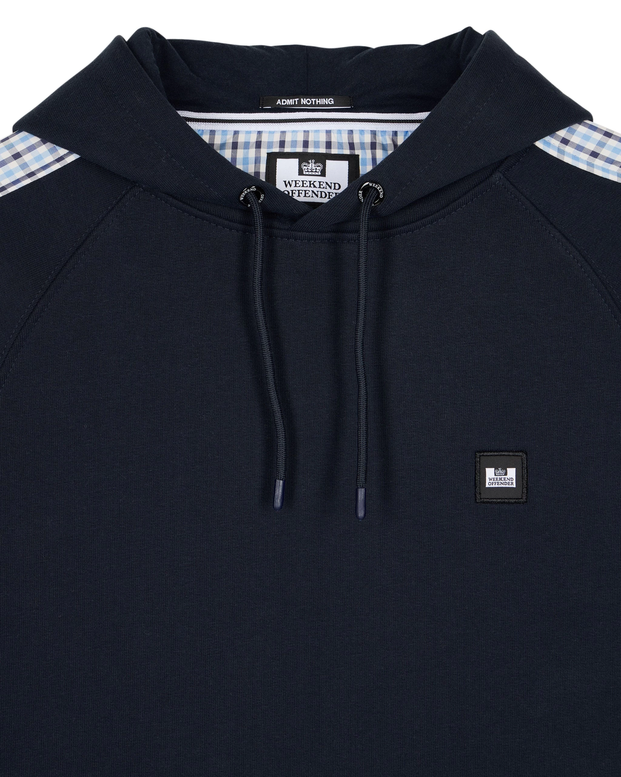 Weekend Offender Lo Sung Hoodie Navy/Blue House Check 5 Weekend Offender Lo Sung Hoodie Navy/Blue House Check - Image 5