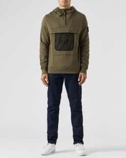 Weekend Offender Tanzmann Mesh Pocket Hoodie Dark Green -Fashion sportswear HDAW2308 TANZMANN DARK GREEN 1884 MODEL