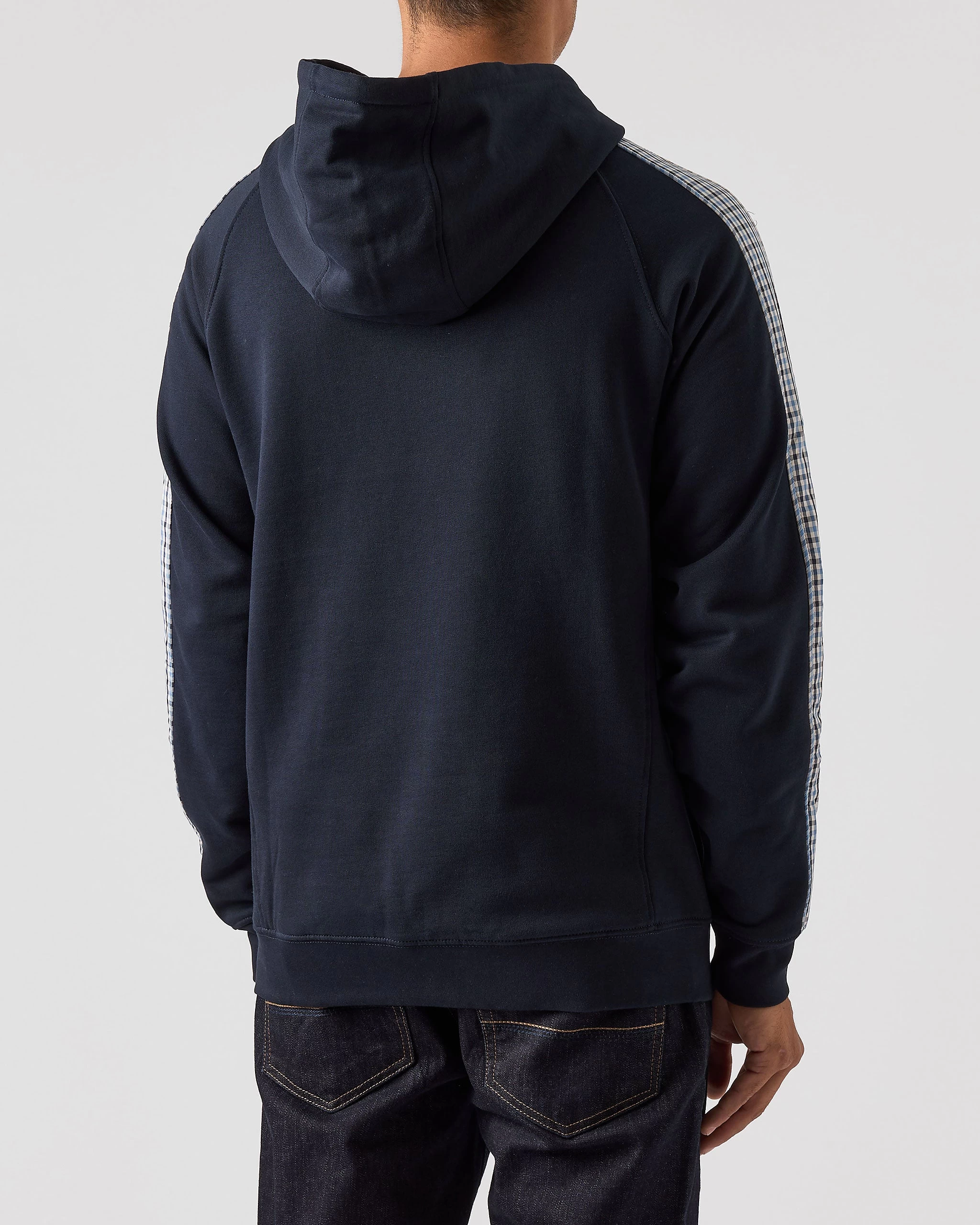 Weekend Offender Lo Sung Hoodie Navy/Blue House Check 4 Weekend Offender Lo Sung Hoodie Navy/Blue House Check - Image 4