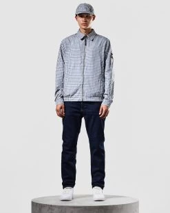 Weekend Offender Campbell Harrington Jacket Blue House Check -Fashion sportswear JKAW2309 CAMPBELL BLUE CHECK 1106 MODEL