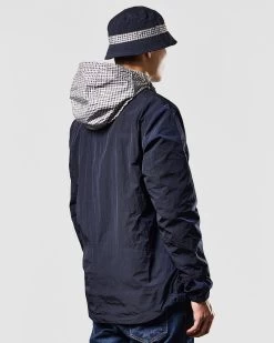 Weekend Offender Saunders Parachute Jacket Navy/House Check -Fashion sportswear JKAW2310 SAUNDERS NAVY HOUSE CHECK 1413 MODEL