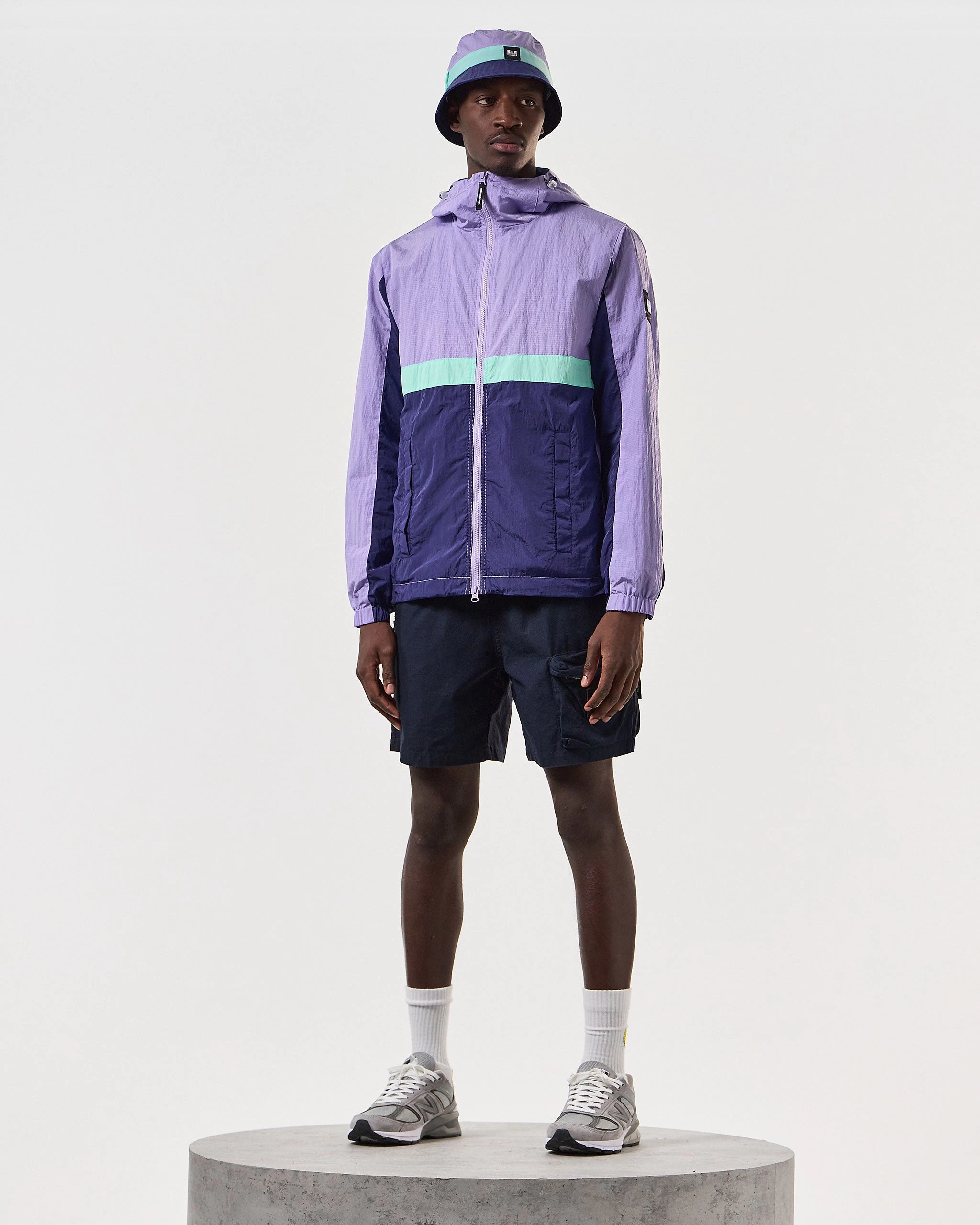 Weekend Offender Parissa Windbreaker Jacket Periwinkle/Bright Navy 2 Weekend Offender Parissa Windbreaker Jacket Periwinkle/Bright Navy - Image 2