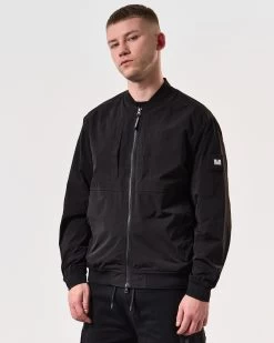 Weekend Offender Hulopoe Bomber Jacket Black 12 Weekend Offender Hulopoe Bomber Jacket Black -Fashion sportswear JKSS2423 HULOPOE BLACK 6476 MODEL