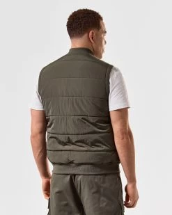 Weekend Offender Saharun Quilted Gilet Castle Green -Fashion sportswear JKSS2424 SAHARUN CASTLE GREEN 4768 MODEL
