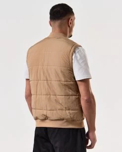 Weekend Offender Saharun Quilted Gilet Cognac Brown -Fashion sportswear JKSS2424 SAHARUN COGNAC 7601