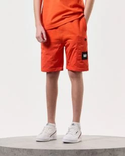 Weekend Offender Kids Azeez Parachute Pocket Shorts Pure Orange -Fashion sportswear KIDSSTSS2420 AZEEZ PURE ORANGE 7750