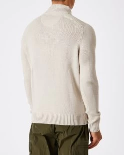 Weekend Offender Castillos Knitted Quarter Neck Sweatshirt Pumice -Fashion sportswear KWAW22 05 CASTILLOS PUMICE 0152 MODEL