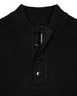 Weekend Offender Castillos Knitted Quarter Neck Sweatshirt Black -Fashion sportswear KWAW22 05 CASTILLOS AW22 BLACK 9992