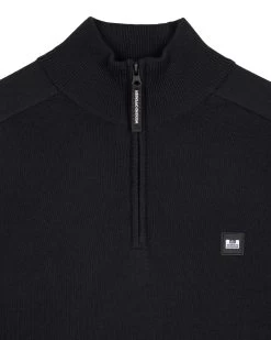 Weekend Offender Pierre Knitted Quarter Zip Sweater Black -Fashion sportswear KWAW23 11 PIERRE BLACK 3071