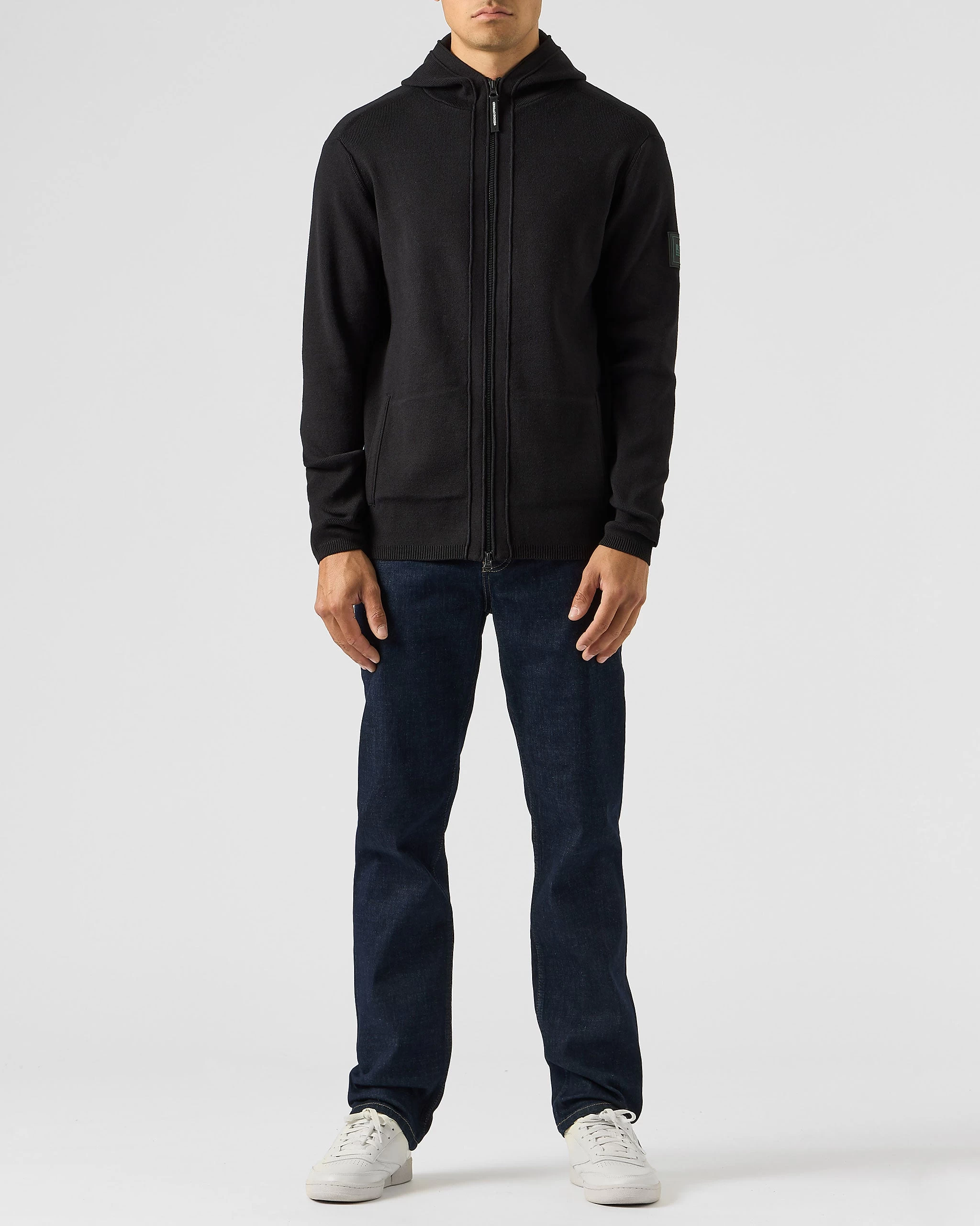 Weekend Offender Enzo Knitted Zip Hooded Sweater Black 3 Weekend Offender Enzo Knitted Zip Hooded Sweater Black - Image 3
