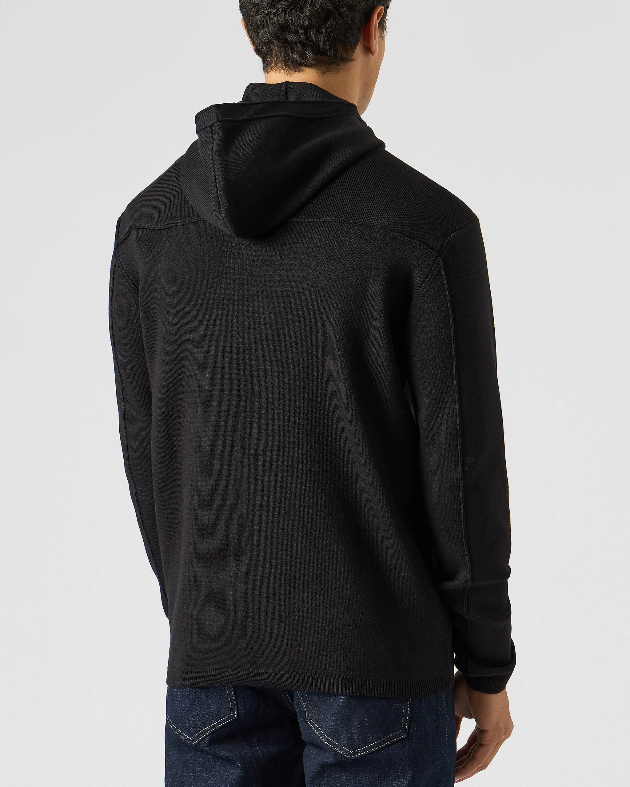Weekend Offender Enzo Knitted Zip Hooded Sweater Black 4 Weekend Offender Enzo Knitted Zip Hooded Sweater Black - Image 4