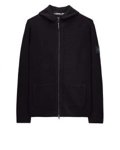 Weekend Offender Enzo Knitted Zip Hooded Sweater Black