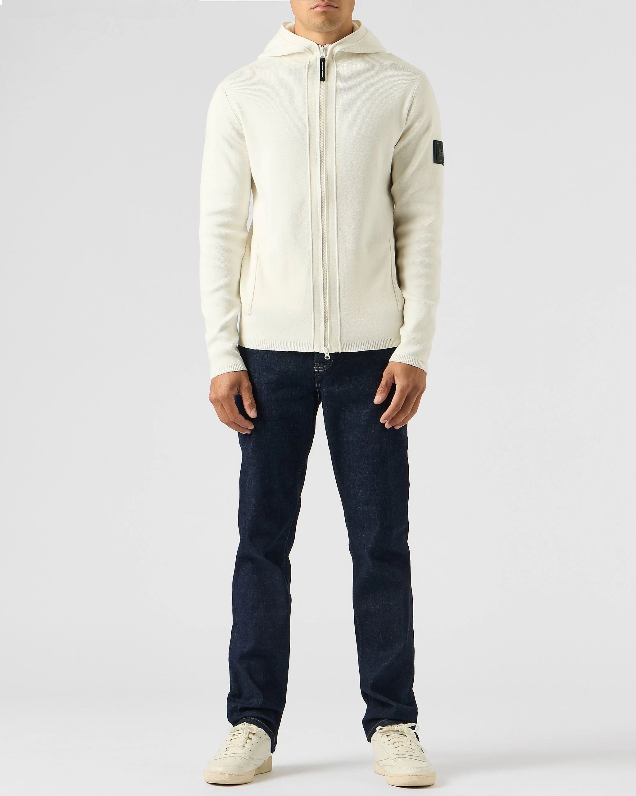 Weekend Offender Enzo Knitted Zip Hooded Sweater Winter White 3 Weekend Offender Enzo Knitted Zip Hooded Sweater Winter White - Image 3