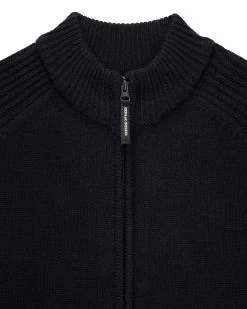 Weekend Offender Dexter Knitted Zip Sweater Black -Fashion sportswear KWAW2309 DEXTER BLACK 5720