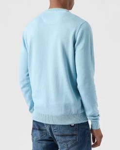 Weekend Offender Solace Knitted Sweater Winter Sky Blue -Fashion sportswear KWAW2310 SOLACE WINTER SKY 0078 MODEL