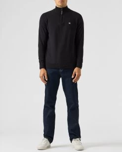 Weekend Offender Pierre Knitted Quarter Zip Sweater Black -Fashion sportswear KWAW2311 PIERRE BLACK 1975 MODEL