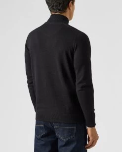 Weekend Offender Pierre Knitted Quarter Zip Sweater Black -Fashion sportswear KWAW2311 PIERRE BLACK 1977 MODEL