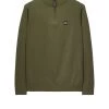 Weekend Offender Pierre Knitted Quarter Zip Sweater Dark Green