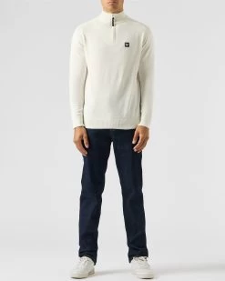 Weekend Offender Pierre Knitted Quarter Zip Sweater Winter White -Fashion sportswear KWAW2311 PIERRE WINTER WHITE 1978 MODEL