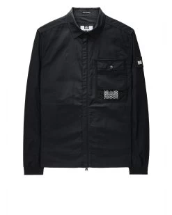 Weekend Offender Latmun Mesh Pocket Over-Shirt Black