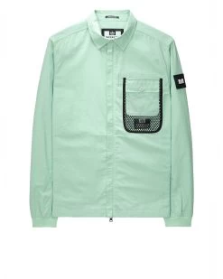 Weekend Offender Latmun Mesh Pocket Over-Shirt Mint Tea Green
