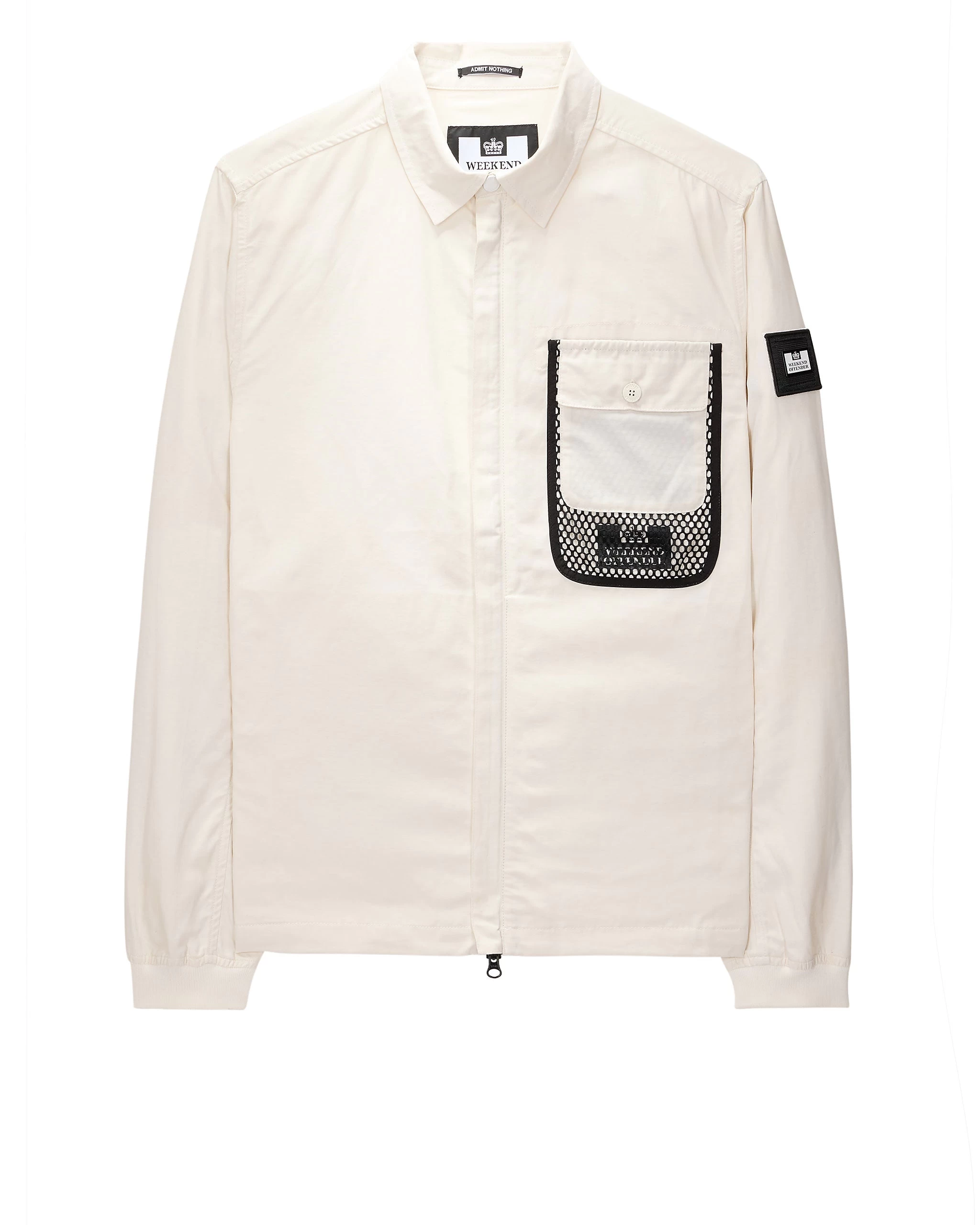 Weekend Offender Latmun Mesh Pocket Over-Shirt Winter White 1 Weekend Offender Latmun Mesh Pocket Over-Shirt Winter White