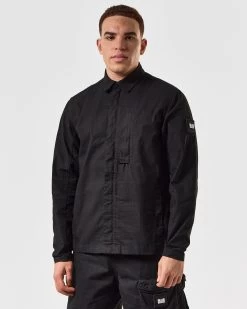 Weekend Offender Porter Over-Shirt Black -Fashion sportswear OSSS2409 PORTER BLACK 5306 MODEL