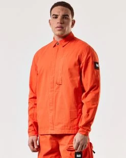 Weekend Offender Porter Over-Shirt Pure Orange -Fashion sportswear OSSS2409 PORTER PURE ORANGE 5320 MODEL