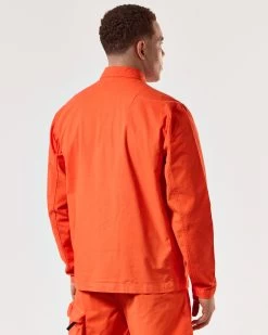 Weekend Offender Porter Over-Shirt Pure Orange -Fashion sportswear OSSS2409 PORTER PURE ORANGE 5321 MODEL
