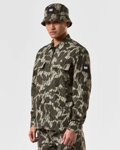 Weekend Offender Waya Over-Shirt Castle Green Rain Camo -Fashion sportswear OSSS2420 WAYA RAIN CAMO 4188 MODEL