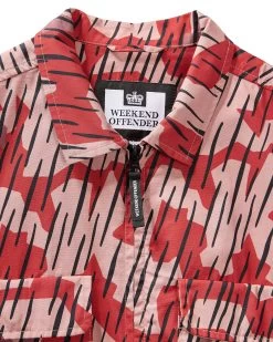 Weekend Offender Waya Over-Shirt Blaze Red Rain Camo -Fashion sportswear OSSS2420 WAYA CAMO BLAZE 9126