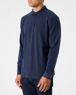 Weekend Offender Austin Long Sleeve Polo Shirt Navy -Fashion sportswear PO AW22 14 AUSTIN NAVY MODEL 2095