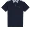Weekend Offender Costa Polo Shirt Navy/Blue House Check