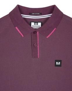 Weekend Offender Rivas Polo Shirt Deep Plum -Fashion sportswear POAW23 12 RIVAS DEEP PLUM 2281