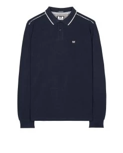 Weekend Offender Carola Long Sleeve Polo Shirt Navy/House Check