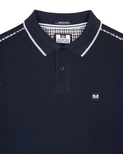 Weekend Offender Carola Long Sleeve Polo Shirt Navy/House Check -Fashion sportswear POAW23 18 CAROLA NAVY 2323