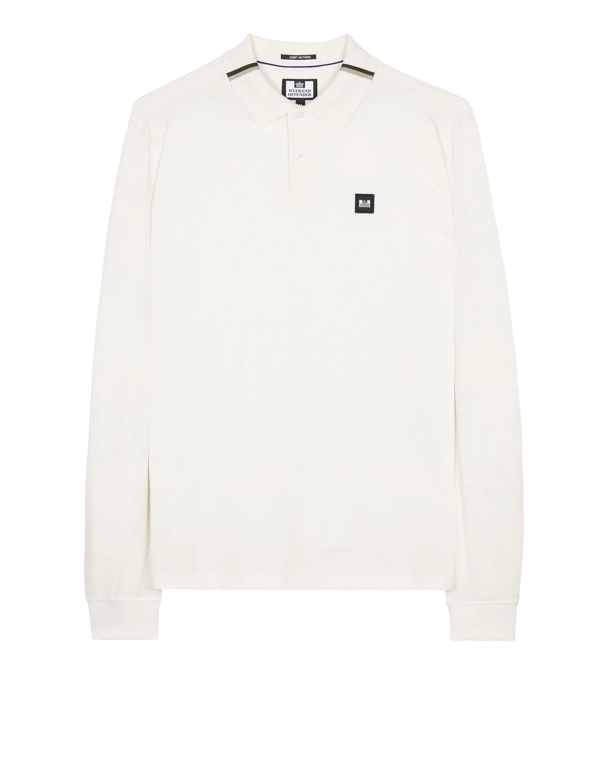 Weekend Offender Boman Long Sleeve Polo Shirt Winter White 1 Weekend Offender Boman Long Sleeve Polo Shirt Winter White