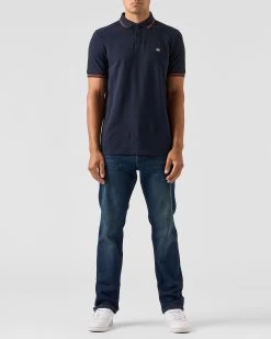 Weekend Offender Colombi Polo Shirt Navy -Fashion sportswear POAW2311 COLOMBI NAVY 0531 MODEL