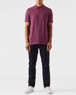 Weekend Offender Rivas Polo Shirt Deep Plum -Fashion sportswear POAW2312 RIVAS DEEP PLUM 0567 MODEL
