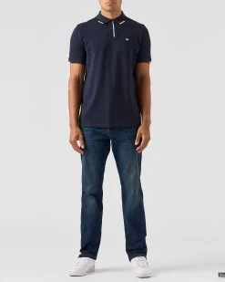 Weekend Offender Rivas Polo Shirt Navy -Fashion sportswear POAW2312 RIVAS NAVY 0527 MODEL