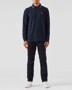 Weekend Offender Carola Long Sleeve Polo Shirt Navy/Blue House Check -Fashion sportswear POAW2318 CAROLA NAVY BLUE CHECK 0098