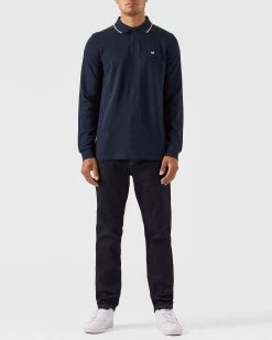 Weekend Offender Carola Long Sleeve Polo Shirt Navy/House Check -Fashion sportswear POAW2318 CAROLA NAVY HOUSE CHECK 0090