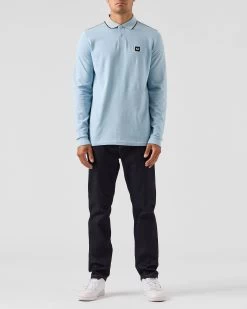 Weekend Offender Carola Long Sleeve Polo Shirt Winter Sky/Blue House Check -Fashion sportswear POAW2318 CAROLA WINTER SKY BLUE CHECK 0094