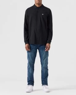 Weekend Offender Dice Long Sleeve Polo Shirt Black -Fashion sportswear POAW2320 DICE BLACK 0187 MODEL