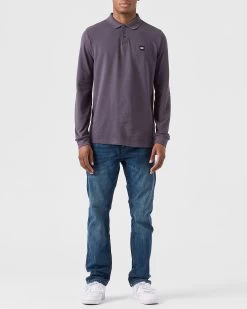 Weekend Offender Dice Long Sleeve Polo Shirt Greystone -Fashion sportswear POAW2320 DICE GREYSTONE 0197 MODEL